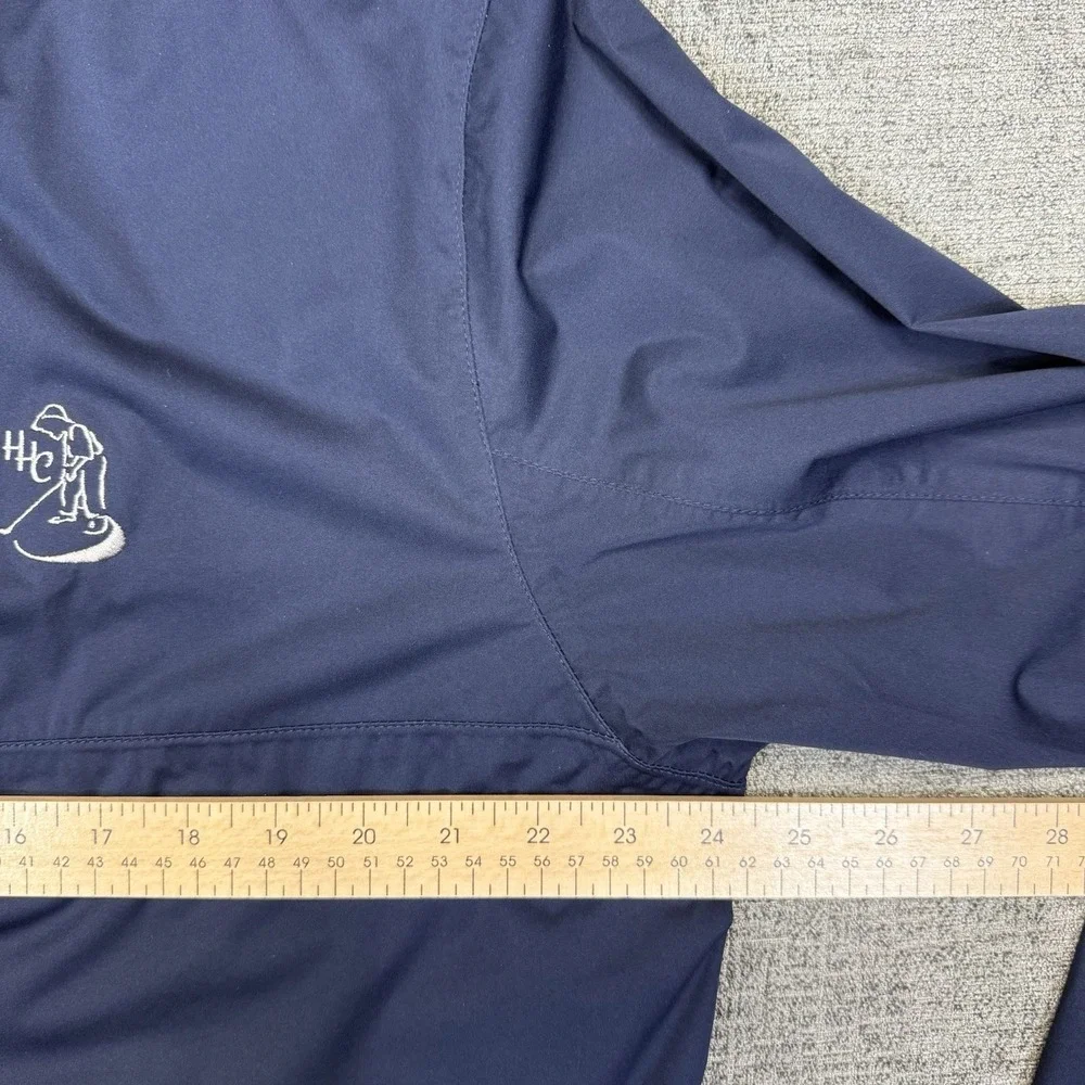 FootJoy Hydroknit Golf Jacket Mens Medium Blue‎ 1/2 Half Zip Pullover Pockets